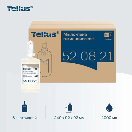 ТОРК: Tellus Мыло S4 пена Комфорт 1л жидкое для рук бесцв. без запаха ГИГИЕНИЧЕСКОЕ