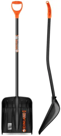 Хозяйственный инвентарь: Лопата для снега 370х450 пластик с алюминиевым черенком FINLAND