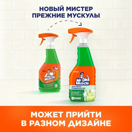 Чистящее средство: МИСТЕР МУСКУЛ 530мл для стекол (триггер) Утренняя роса