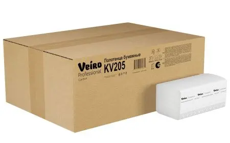VEIRO: Полотенца бумажные V 2сл 200л 21х21,6см Comfort белые