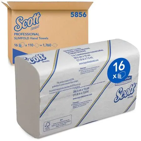 Kimberly-Clark: Полотенца бумажные Скотт Слимфолд 1сл 147л 29,5х19,0см белые