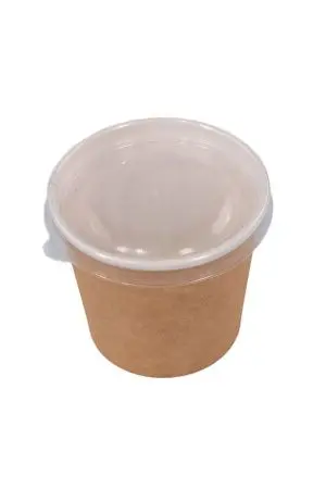 Одноразовая продукция: Контейнер бумажный круглый 350мл d=95мм крафт /пач.=60 шт.